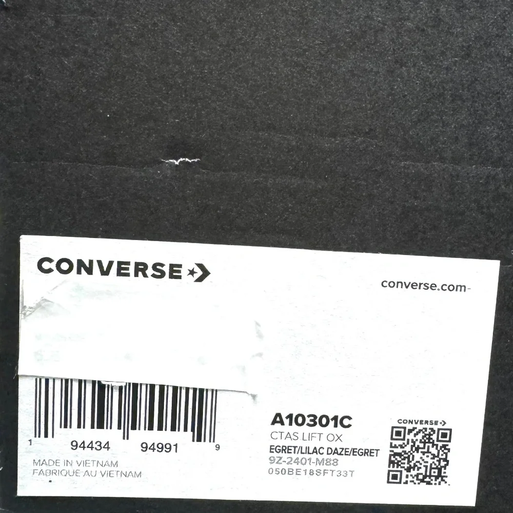 Converse Chuck Taylor Lift Platform Low Shoe Women Sneakers Egret Canvas A10301C